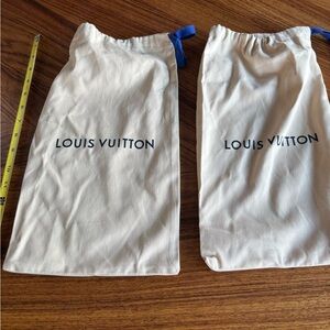 Louis Vuitton Cream Storage Bags with Blue Ties